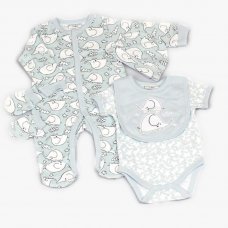 M1391: Baby Boys 5 Piece Net Bag Gift Set (0-9 Months)